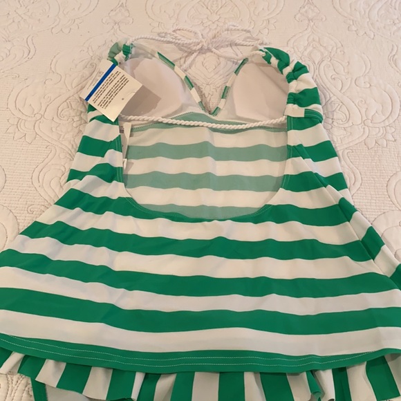 Hobie Striped Tankini NWT Size XL Green - Picture 6 of 8